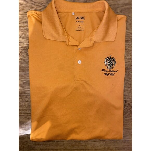 Adidas Trump National Golf Club Mens Orange Polo Shirt Small - Picture 1 of 3
